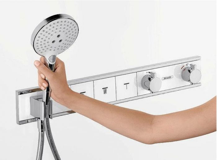 Смеситель для душа Hansgrohe RainSelect 15357400 с термостатом Белый Хром