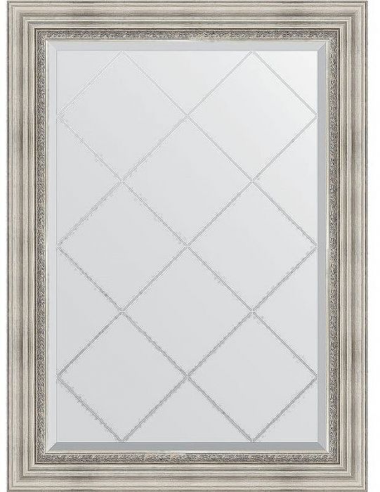 Зеркало Evoform Exclusive-G 104х76 BY 4190 с гравировкой в багетной раме - Римское серебро 88