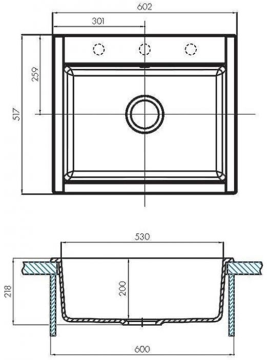 Кухонная мойка Aquaton Делия 60 1A715232LD210 Графит
