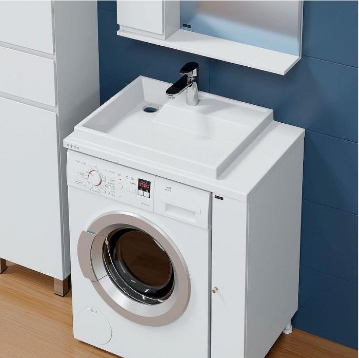 Раковина СанТа Юпитер 75 L 900137 на стиральную машину Белая