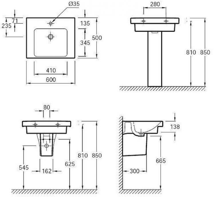 Раковина Jacob Delafon Odeon Up 60 E4778-00 Белая