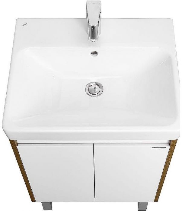 Тумба под раковину Aquaton Сканди Doors 55 1A278801SDZ90 Белый глянец, Дуб рустикальный