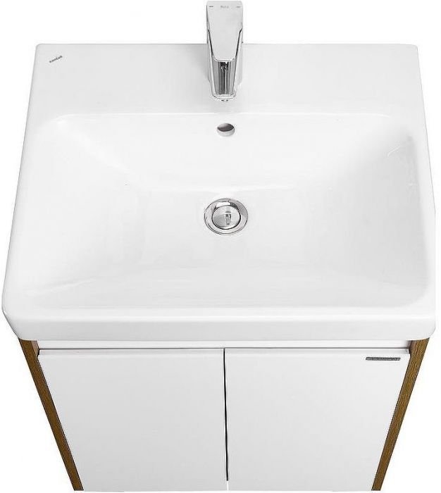 Тумба под раковину Aquaton Сканди Doors 55 1A278801SDZ90 Белый глянец, Дуб рустикальный