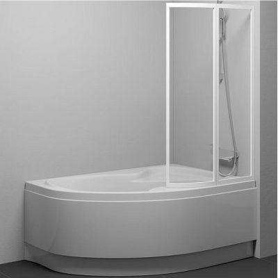 Шторка на ванну Ravak Supernova VSK2 Rosa 150 R 76P80100Z1 профиль Белый стекло Transparent