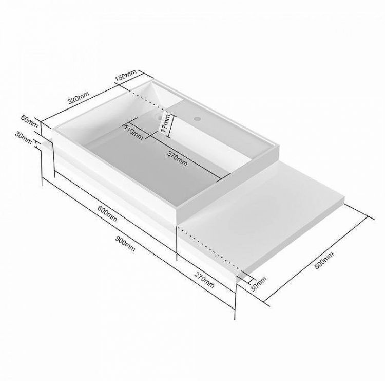 Раковина СанТа Юпитер 90 R 900129 на стиральную машину Белая