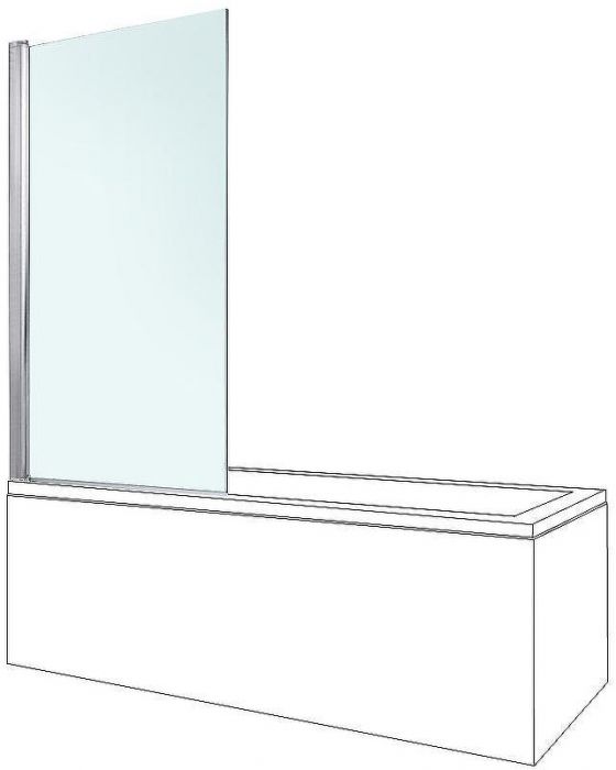 Шторка на ванну Berges River S 80х140 062102 профиль Хром сильвер стекло прозрачное