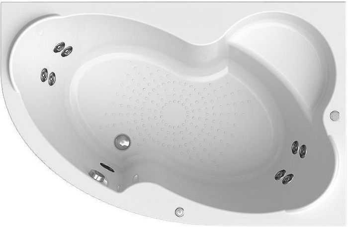 Акриловая ванна Radomir Vannesa Ирма 160х105 R 2-75-2-2-0-229 с гидромассажем Классик Хром