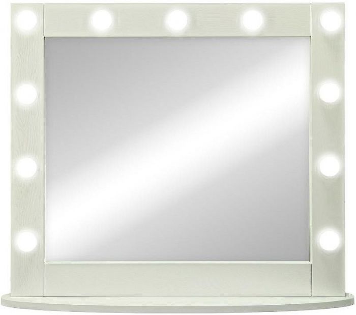 Зеркало Континент 800х700 ЗГП44 гримерное с подсветкой Белое с механическим выключателем