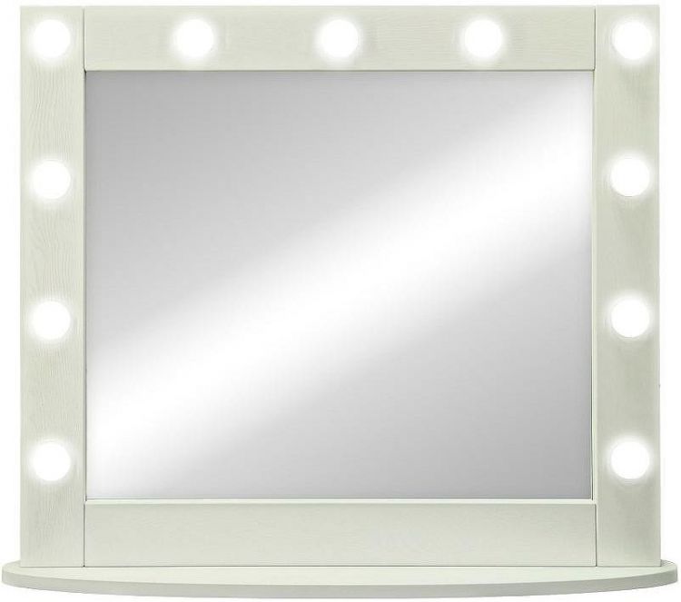 Зеркало Континент 800х700 ЗГП44 гримерное с подсветкой Белое с механическим выключателем