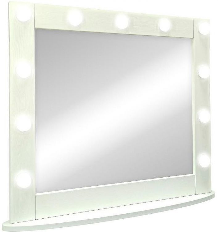 Зеркало Континент 800х700 ЗГП44 гримерное с подсветкой Белое с механическим выключателем