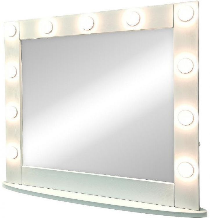 Зеркало Континент 800х700 ЗГП44 гримерное с подсветкой Белое с механическим выключателем