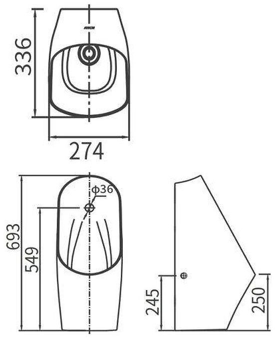 Писсуар Arrow AN6703 подвесной цвет Белый
