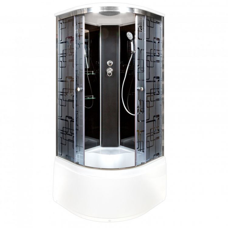 Душевая кабина Deto BМ4510 стандартная BLACK 100x100x220