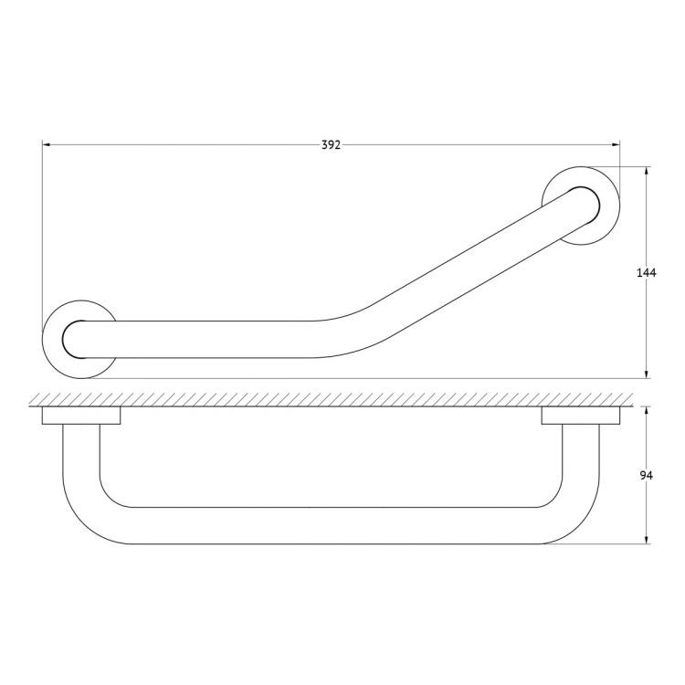 Поручень изогнутый ?25 mm/39 см HAR 043