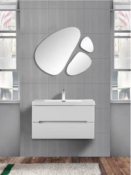 Тумба с раковиной Parly Spa River 70 River70 10107 подвесная Лилейно-белая