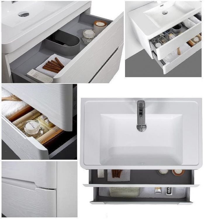 Тумба с раковиной Parly Spa River 70 River70 10107 подвесная Лилейно-белая