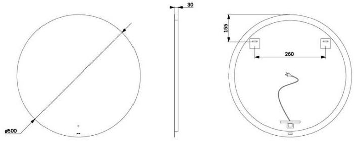 Зеркало AM.PM X-Joy 50 M85MOX40501S с подсветкой с ИК-сенсорным выключателем