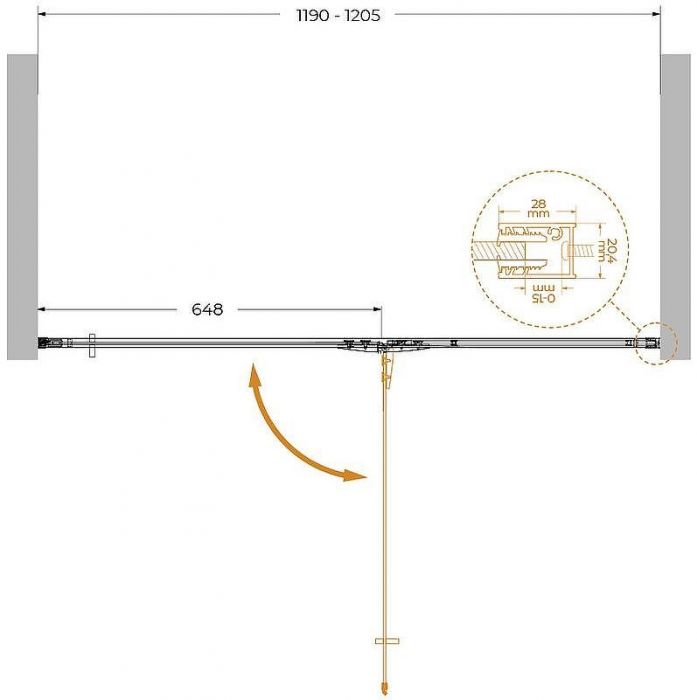 Душевая дверь Cezares Liner 120 R LINER-B-12-120-C-Cr-R профиль Хром стекло прозрачное