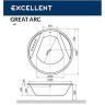 Акриловая ванна Excellent Great Arc 160x160 WAEX.GRE16.ULTRA.GL с гидромассажем