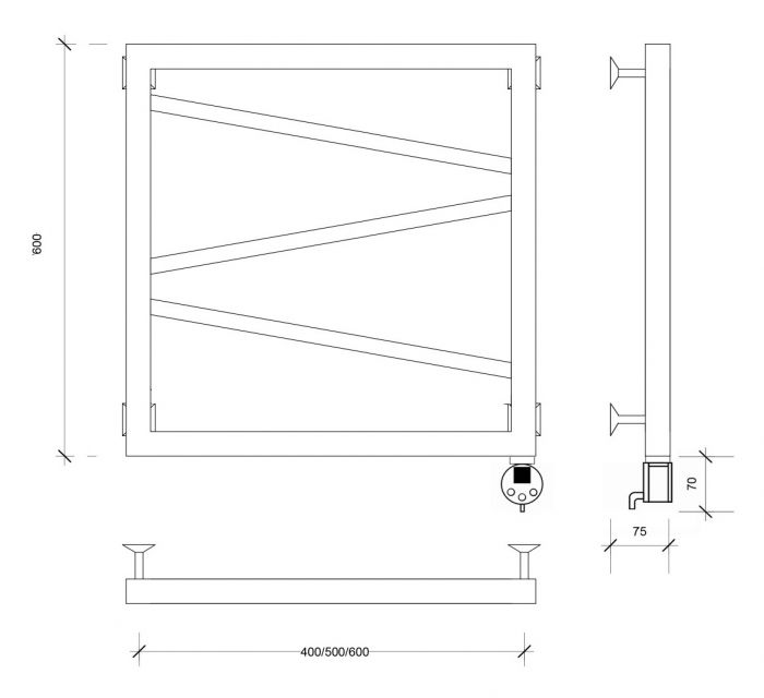 Полотенцесушитель электрический Secado Мирано 60x60 графит