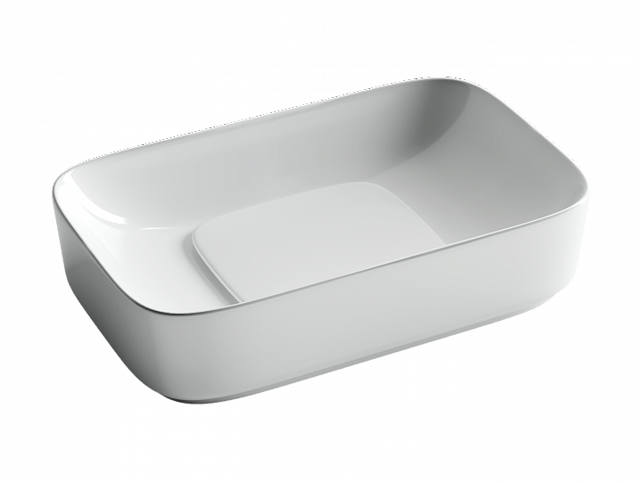 Умывальник CERAMICANOVA Element чаша накладная прямоугольная с керамической накладкой на сливное отверстие CN5021