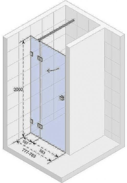 Душевая дверь Riho SZ Scandic NXT X104 78 L G001019120 (GX00402C1) профиль Хром стекло прозрачное