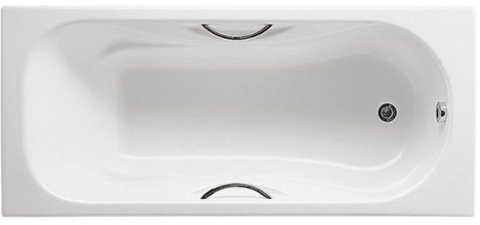 Чугунная ванна Roca Malibu 170x75 2309G000R с отверстиями для ручек с антискользящим покрытием
