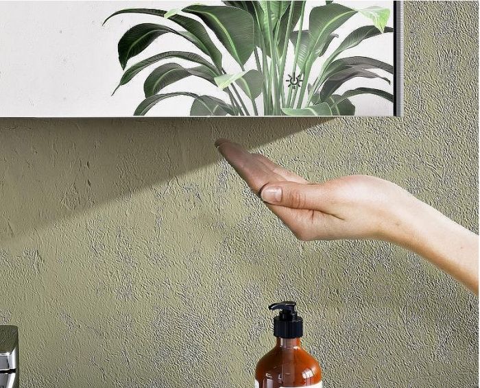 Зеркальный шкаф Vitra 60 L 66909 с подсветкой Антрацит глянцевый