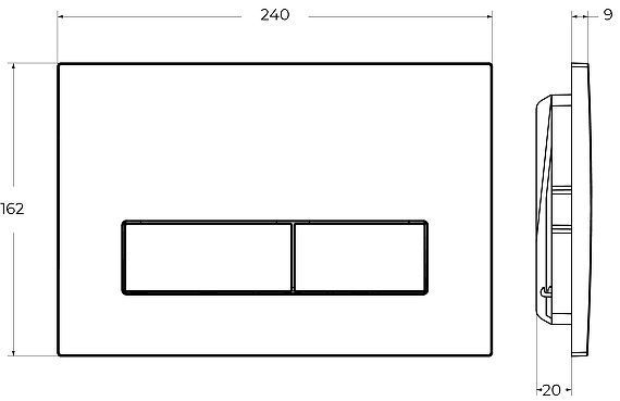 Клавиша смыва Cezares Slider SLIDER-BTN-NOP цвет Черный матовый