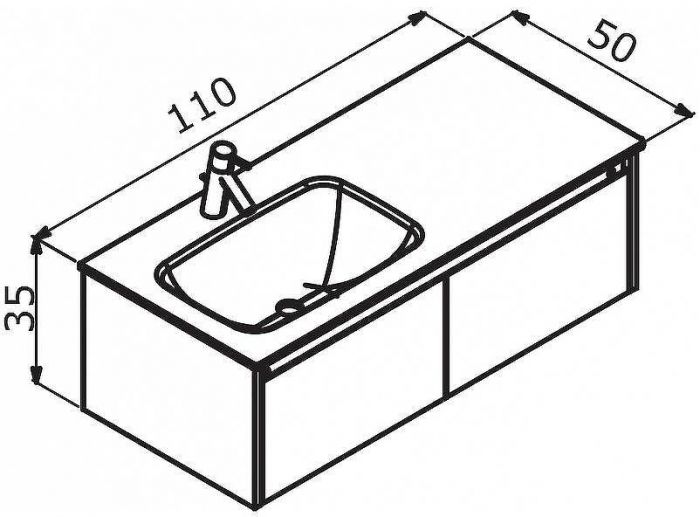 Тумба с раковиной Orka Lisbon 110 5001435 подвесная Кашемировая матовая