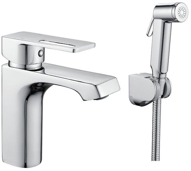Смеситель для раковины Raffine F171 с гигиеническим душем цвет Хром