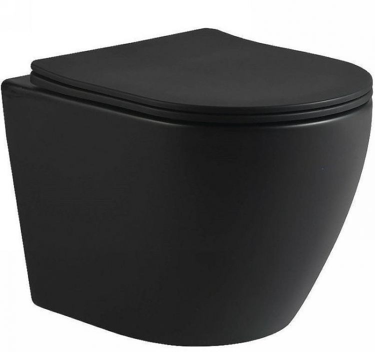 Унитаз SantiLine SL-5025MB подвесной Черный матовый с сиденьем Микролифт