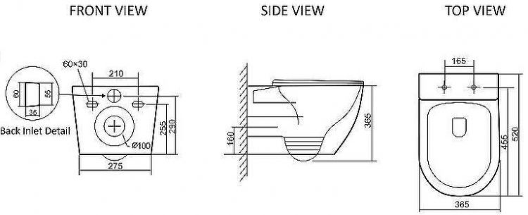 Унитаз SantiLine SL-5025MB подвесной Черный матовый с сиденьем Микролифт
