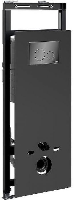 Инсталляция WasserKRAFT Salm 27TLT.010.ME.BL.PB02 для унитаза Черное стекло с клавишей смыва Черный глянец