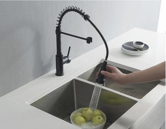 Смеситель для кухни Aquatek Европа AQ1387MB Черный матовый