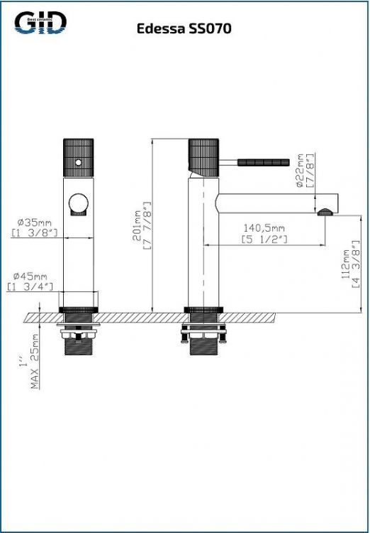 Смеситель для раковины Gid Edessa SS070BMK цвет Черный матовый Смеситель для раковины Gid Edessa SS070BMK цвет Черный матовый