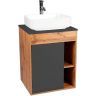Тумба под раковину VIANT Бостон 65 VBOS65NG-T1STP подвесная Графит матовый Дуб Вотан
