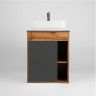 Тумба под раковину VIANT Бостон 65 VBOS65NG-T1STP подвесная Графит матовый Дуб Вотан