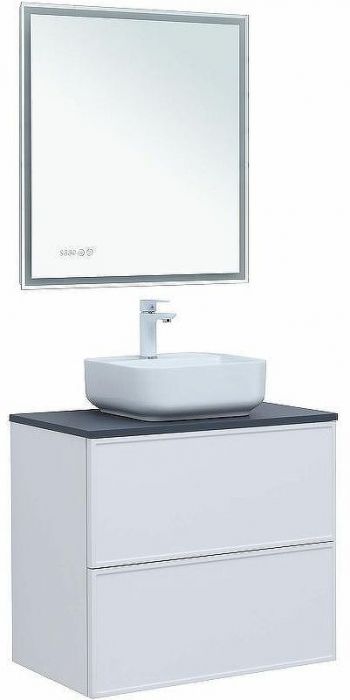 Тумба под раковину Aquanet Арт 75 313255 подвесная Белая матовая