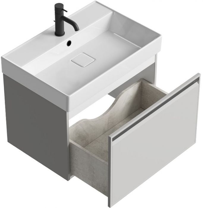 Тумба под раковину Aqwella Pure 65 PUR0165ST подвесная Серый туман