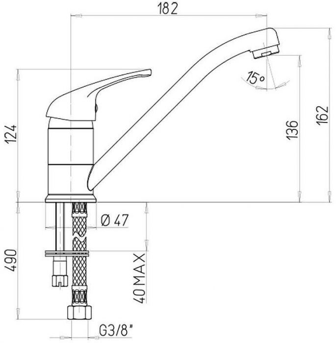 Смеситель для кухни Paini Jolly 6994573Z1KM Бежевый матовый