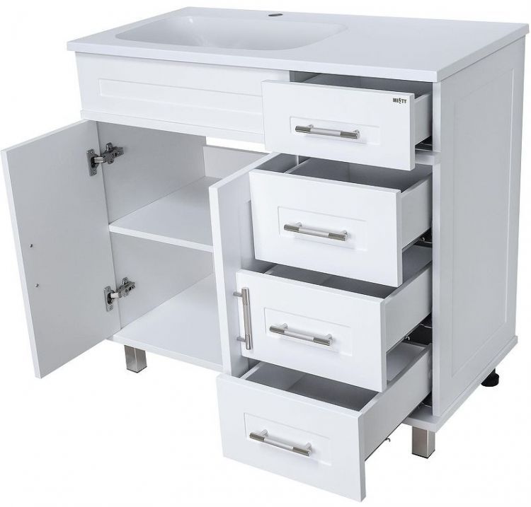 Тумба с раковиной Misty Купер 90 L УТ000010922 Белая