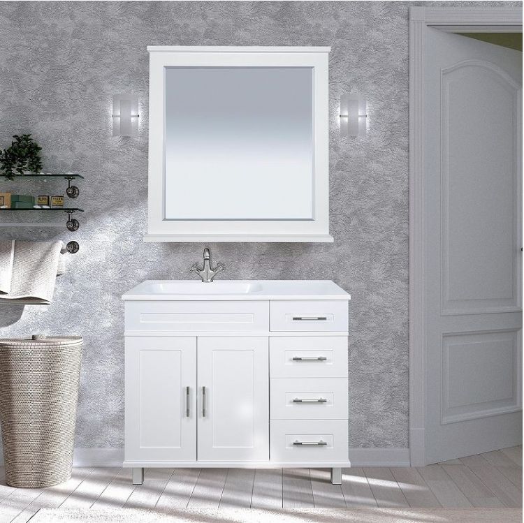 Тумба с раковиной Misty Купер 90 L УТ000010922 Белая