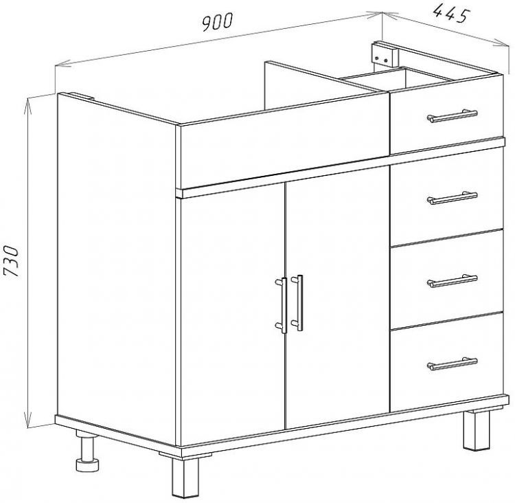 Тумба с раковиной Misty Купер 90 L УТ000010922 Белая