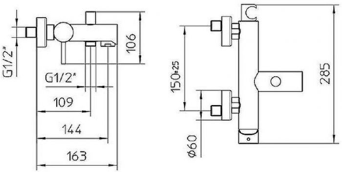 Смеситель для ванны Bossini Oki Z005101.073 Черный матовый