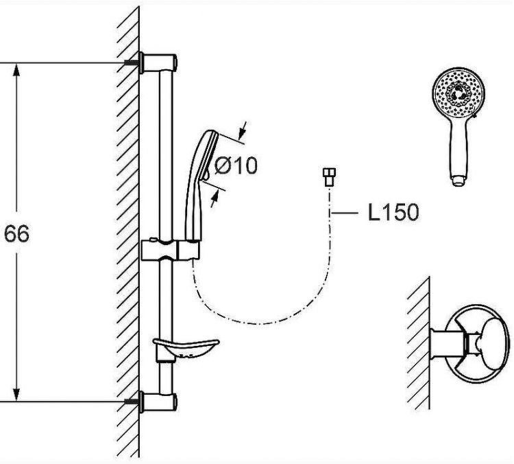Душевой гарнитур Laguraty 2106 Хром