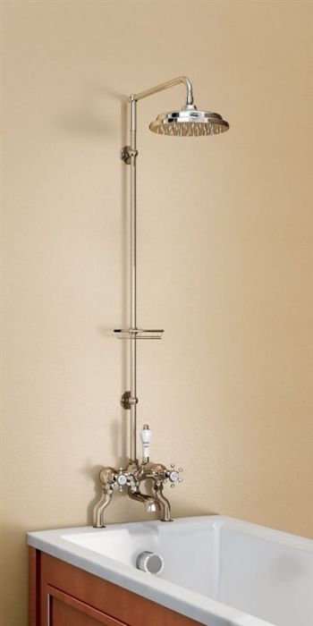 Cмеситель на борт ванны Burlington H185-CL с верхним душем, хром
