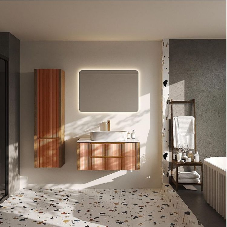 Шкаф пенал ЗОВ Валенсия 45 PVL цвет Бежево-розовый