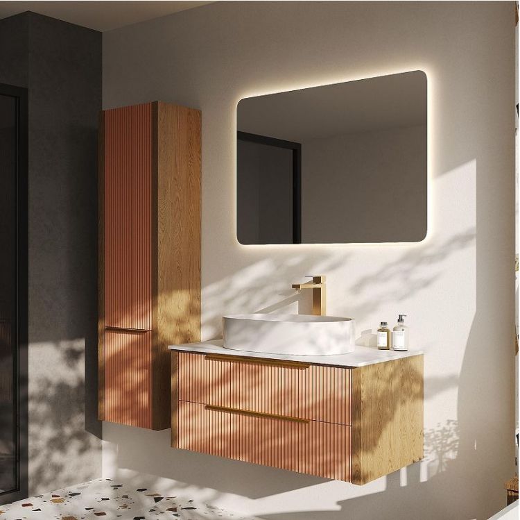 Шкаф пенал ЗОВ Валенсия 45 PVL цвет Бежево-розовый