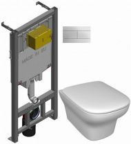 Комплект унитаз с инсталляцией Jacob Delafon Vox E21746RU-00 кнопка хром